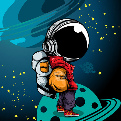The Astronaut apparel art artprint astronaut cartoon character collection colorful design doodle graphic design illustration logo style vector
