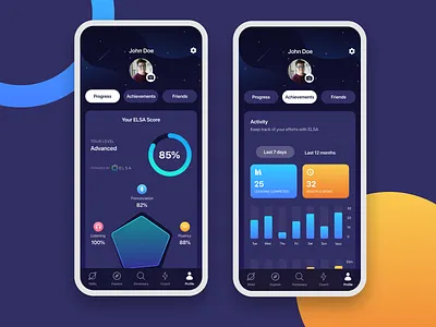 ELSA App app breakdown chart education english english app learning pentagon progress ui ux vietnam