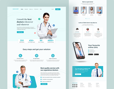 Medcorp branding concept design logo ui ux web design