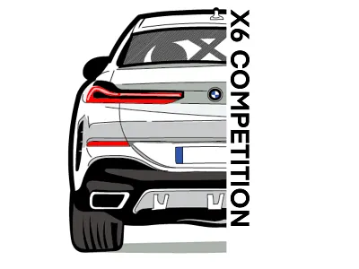 X6 Lineart back design flat illustration illustrator vector