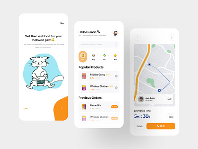 Pet Food App Concept 🐱 birds cats concept dogs figma fish illustration interface onlineshop pet petfood shop shopui treats ui uidesign uidesigner uiinspiration uiux userinterface