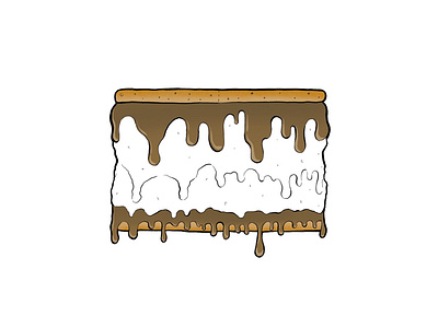 Gooey S'more Illustration drawing illustration illustrator ink illustration pen and ink