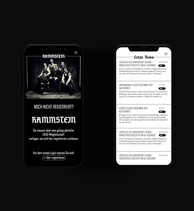 Rammstein App UI Design app branding design graphic design mobil rammstein ui