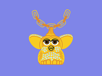 Furby bling ⛓💎👀 chains design diamonds doodle funny furby illo illustration lol necklace sketch uncut gems