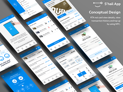 RTA nol Card in S'hail App - Conceptual Design Prototype app branding design dubai nfc nol nolcard rta ui ux vector