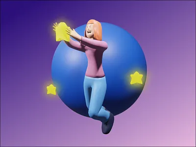 Follow your light! 3d app design icon illustration ui ux