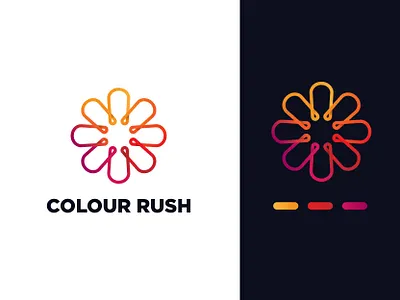 Colour Rush - Gradient logo concept adobe illustrator cc branding colorful design colorful logo concept creative logo design design concept floral logo flower logo geometric logo gradient gradient logo graphic design illustration logo logo concept logo design minimal vector