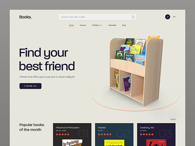 Books- Online Book Store Header 3d 3d design animation book shop book store design dribbble header landing page minimal popular shot saidul islam typography ui ui design uiux uxdesign visual design web header website design