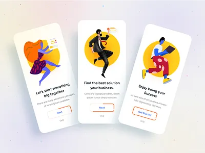Business app Onboarding ui app app ui business chart data analysis growth illustration ios landing minimal mobile ui uiux website