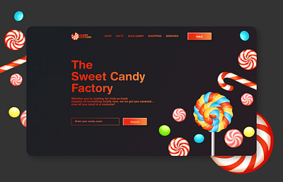 Candy Factory web home page. branding candy candy factory dribbble graphic design home page ui uiux ux web design web site