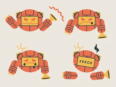 Robocalls animation character character design illustration infographic oil robocalls robot sound spark vector