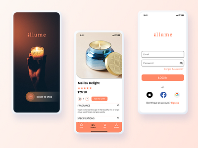 Candle Shop App app candle design ui ux