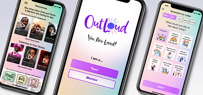 OutLoud design kid lgbtq mentor queer rainbow teen ui ux youth