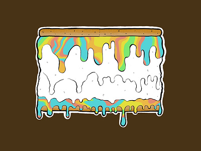 Trippy S'more Sticker Final design drawing illustration illustrator procreate