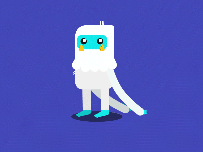 Yeti walking 2d 5 am club animation character character design design flat graphic design icon illustration motion motion graphics robin sharma ui vector walk walk cycle