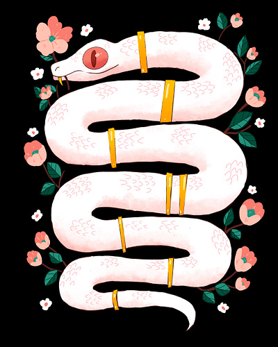 White Snake animal cartoon design drawing illustration snake