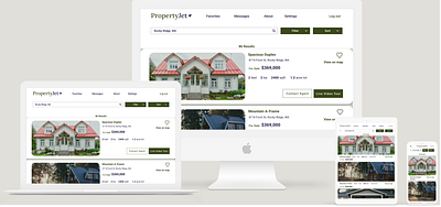 PropertyJet app branding design desktop investing logo realestate ui ux website