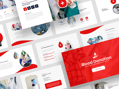 Blood Donation - Medical & Healthcare Presentation Template creative slide powerpoint template presentation template typography volunteer