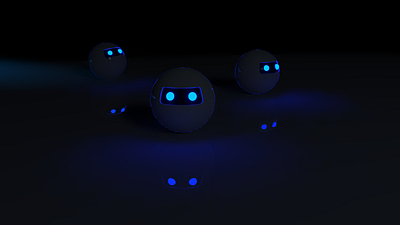 Glossy bots 3d bot bots c4d cinema4d dark eyes future inspiration render robot spheres technology vray