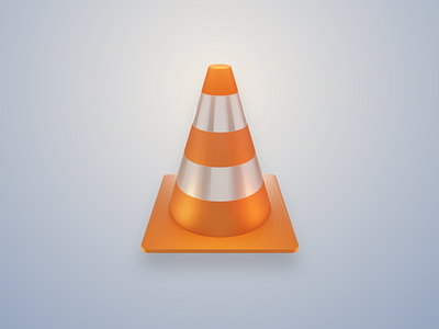 VLC Icon in Blender - Skeuomorphic 3d blender icon skeuomorphic vlc