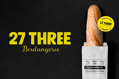 27Three Boulangerie bakery cafe brand identity australia bakery brand identity branding bread cafe design handmade local lockup logo packaging retail script sydney wordmark