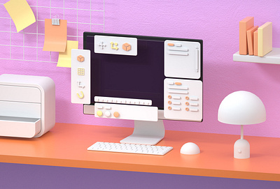 My desk design illustration