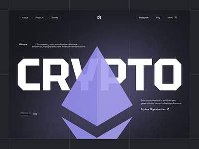 Crypto Vision: Empowering Decentralization concept crypto crypto currency design finance landing landing page ui uiux ux web design webdesign website