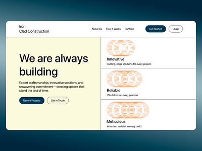 Iron Clad Construction Website architecture building building design clean layout commercial company website construction construction website corporate design innovative design landing page modern modern building project design residential trending ui ux web design