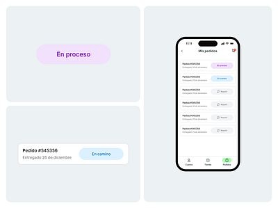 UI - Orders app design layout orders simple ui