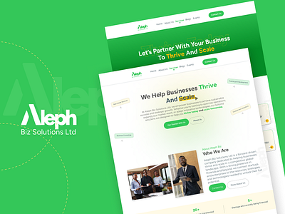 Aleph Biz Ltd - A corporate business website branding landing page. ui design ux design web design website