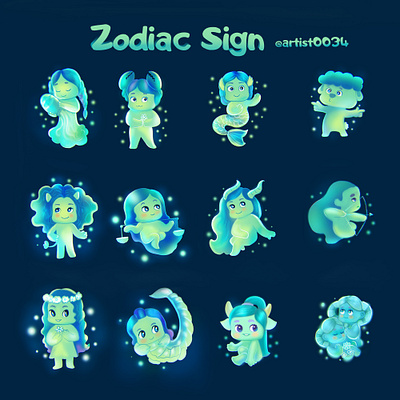 Zodiac sign cartoon art charecter design design drawing illustration sticker sticker art vector