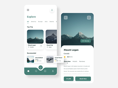 Travel App UI app app design bokking app clean design explore minimal mobile mobile app travel travel app travelling ui ui design