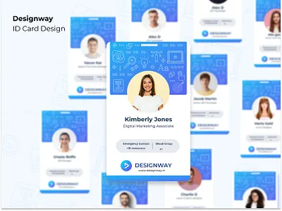 ID Card Design blue scheme branding concept design id card id card design identification card name tag