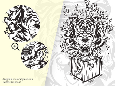 Tiger Head Doodle Vector Illustrartion animal cartoon design doodle hand drawn head illustration tiger vector wildlife