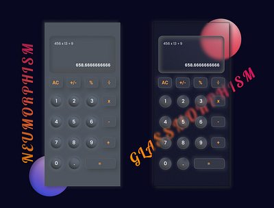 Daily UI #004 Calculator Design Neumorphism vs Glassmorphism calculator challeng 004 daily ui figma glassmorphism neumorphism ui