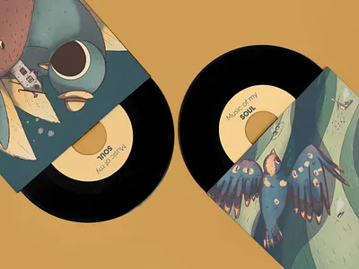 Bird illustrations bird illustration music package vinyl