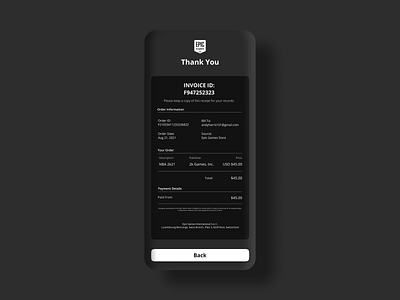 #DailyUI 46: Invoice 046 app dailyui dailyui046 dailyui46 design epicgames figma invoice ui