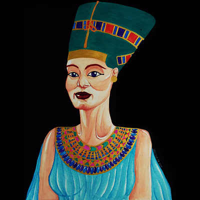 Nefertiti drawing illustration people portrait