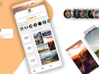 Profile screen of social media for travelers app design graphic design illustration mobile ui ux