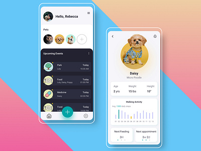 Pet Care-taking App app design ui