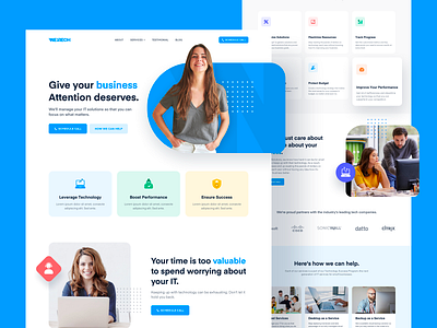 Westech Landing Page branding business clean design icon it landing page marketing solutions support technology ui ux web website