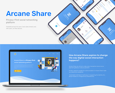 Arcane Share Privacy-Oriented Social Platform adobe photoshop adobe xd branding design illustration ui ui design ux