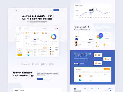 Djou - Website Landing Page analytic analyticdashboard dashboard designweb graph herosection homepage landingpage landingpagedesign management managementapp managementdashboard salesdashboard salesmanagement softwaremanagement website websitedesign