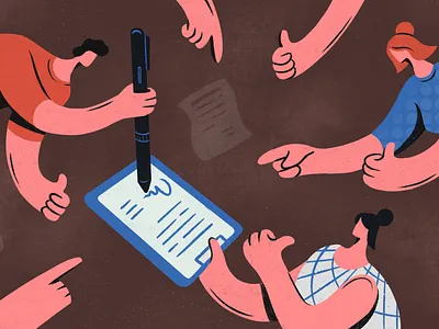 Deal Desk - Blog illustration adobe illustrator character deal document graphic design illustration illustrator meeting people saas sale selling visual design