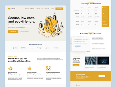 Yupo Coin - Decentralized Crypto Coin bank blockchain clean coin crypto cryptocurrency decentralized design elegant finance illustration inspiration landing page light minimal minimalist simple trading web design website