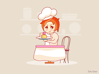 Pastry Chef adobe illustrator cake charachter chibi chibistyle cook illustration julypjuxa pastrychef vector vector artwork