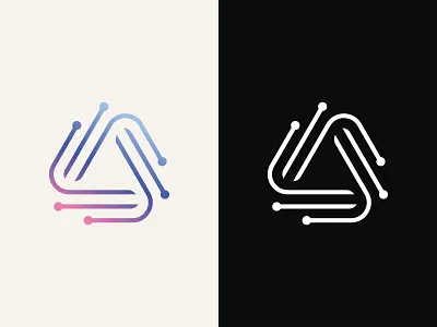 Acuratech Logo Design advance alpha brand branding circuit connection data development dot geometric identity logo network software sync synergy tech technology triangle triple