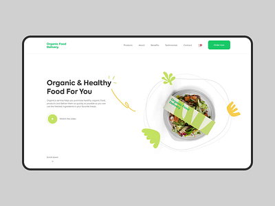 Organic - Web & Brand Design for Food Delivery animation branding clean clean design colors food food delivery minimal organic organic food package design ui design web web design