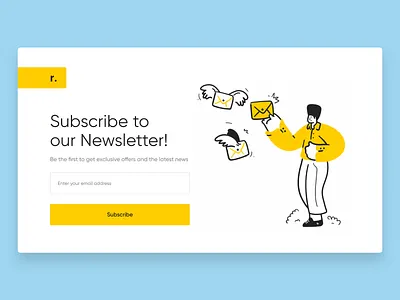 Daily UI Design Challenge - Newsletter subscription adobexd daily ui flatdesign illustration minimalistic newsletter ui uidesign uiux uiuxdesign userexperiencedesign userinterfacedesign webdesign webpage