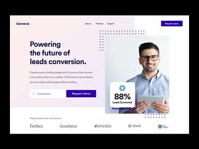 landing page: leads conversion branding clean custom landing page homepage landing landing page landing page design leads payment saas sales simple simplicity ui ui design usability ux ux design website website design